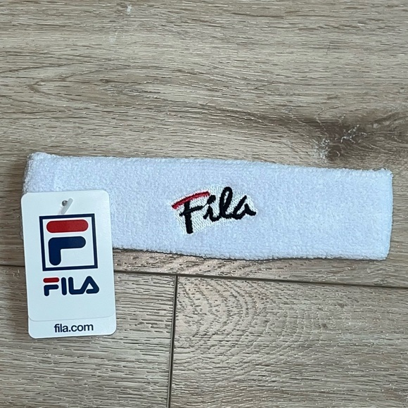Fila Other - Fila Tennis Headband, White Script Spellout